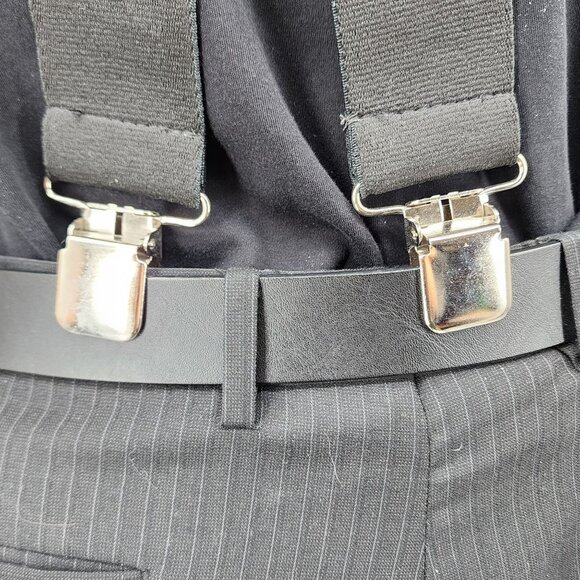 Carhartt Mens Black Adjustable X-Back Suspenders With Metal Clips & Leather Acce - Picture 5 of 10
